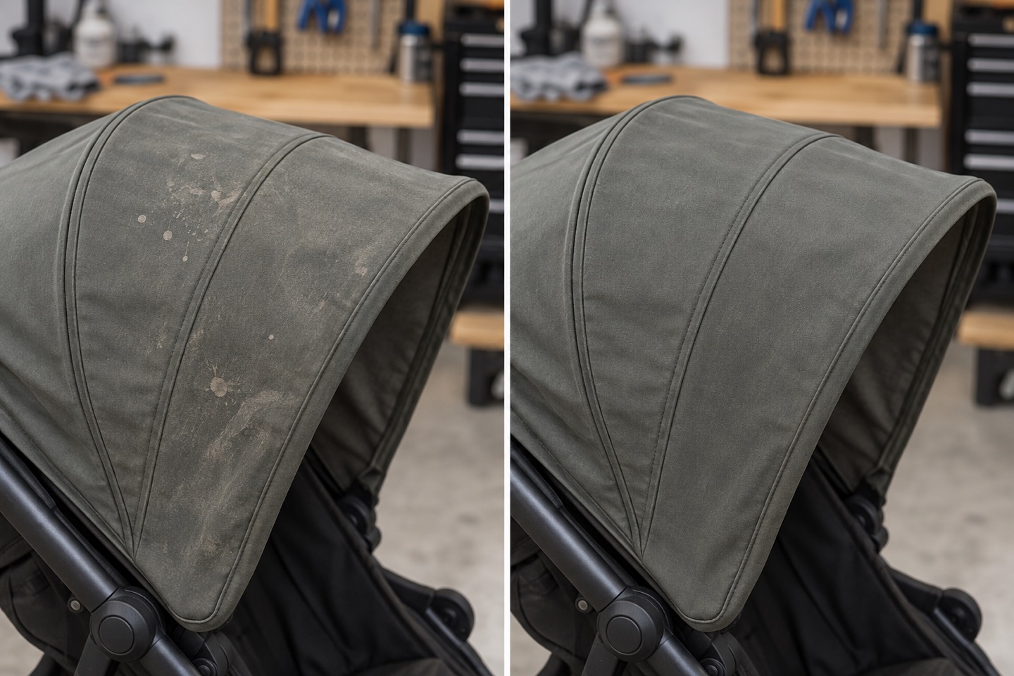 Generated before and after illustration: Canopy cleaning